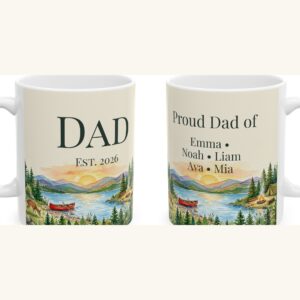 Personalized Dad Mug, Watercolor Camping Scene, photo 5 of 5