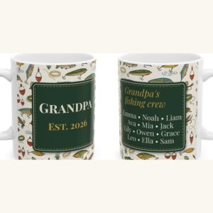 Personalized Grandpa Fishing Mug, 12 Grandkids Names, photo 5 of 5