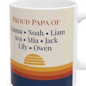 Personalized Papa Mug, Retro Sunset Coffee Cup, photo 3 of 5