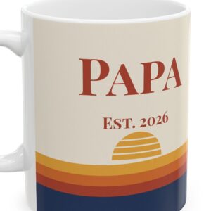 Personalized Papa Mug, Retro Sunset Coffee Cup, photo 4 of 5