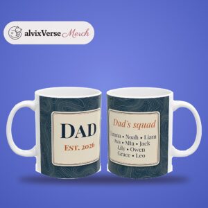 Personalized Topographic Map Dad Mug, Kids Names, photo 2 of 5