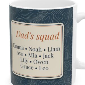 Personalized Topographic Map Dad Mug, Kids Names, photo 3 of 5