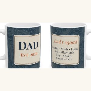 Personalized Topographic Map Dad Mug, Kids Names, photo 5 of 5