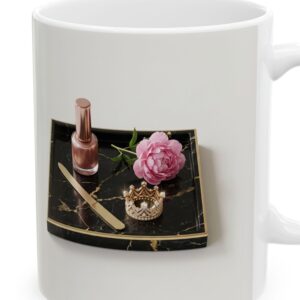 Personalized Nail Boss Mug with Name, Black and Gold Marble Nail Polish Coffee Cup, photo 3 of 5