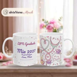 Personalized LPN Graduate Mug, Kawaii Nursing Graduation Gift, photo 3 of 3