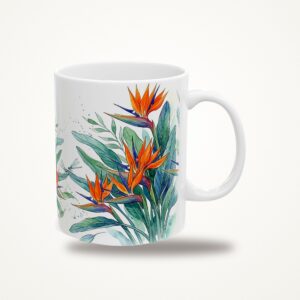 Bird Of Paradise, Watercolor Bird of Paradise Coffee Mug, Tropical Plant Lover Gift, Hidden Critter I Spy Mug