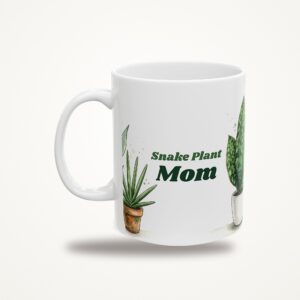 Snake Plant Mom Mug, Funny Snake Plant Coffee Mug, Watercolor Plant Lover Gift