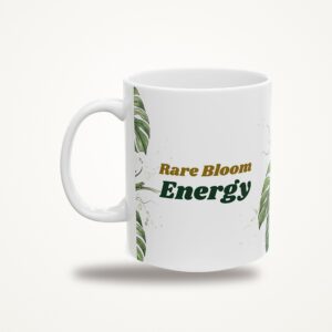 Rare Bloom Energy Mug, Funny Monstera Flower Coffee Mug, Watercolor Plant Lover Gift