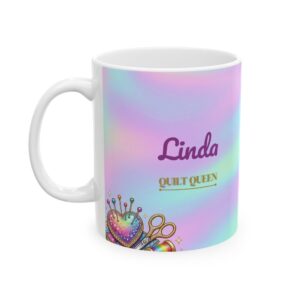 Personalized Quilting Mug, Quilt Queen Name, 3D Iridescent Coffee Cup