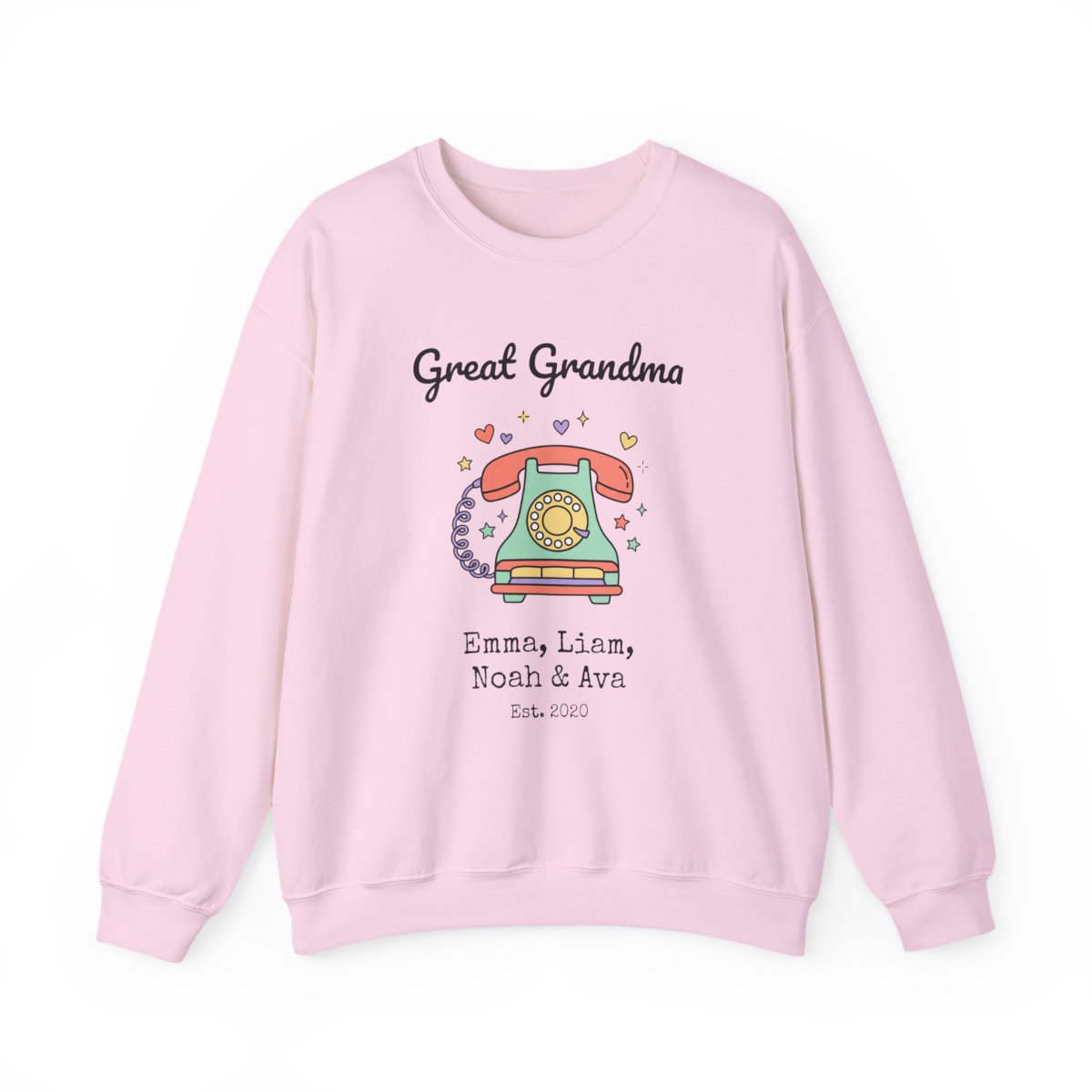 Personalized Great Grandma Sweatshirt with Grandkids Names, Retro Rotary Phone Crewneck - Image 5