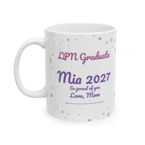 Personalized LPN Graduate Mug, Kawaii Nursing Graduation Gift, Custom Name and Year Cup for New Licensed Practical Nurse