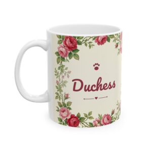 Custom Cat Mug with Your Cat's Name, Persian Cat Vintage Chintz Personalized Coffee Cup
