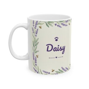Custom Cat Mug with Your Cat's Name, Ragdoll Cat Lavender Field Personalized Coffee Cup