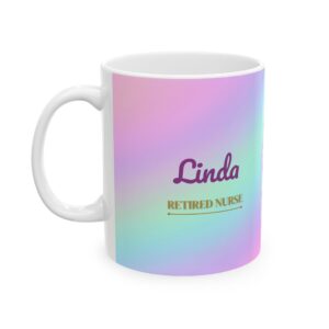 Retirement Mug for Nurse, Personalized Retired Nurse Name, 3D Iridescent Stethoscope Coffee Cup