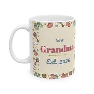 New Grandma Mug Personalized Est Year, Promoted to Grandma Vintage Retro Stork Coffee Cup