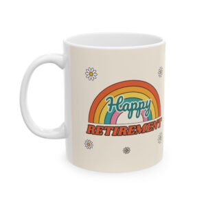 Happy Retirement Mug Personalized, Groovy Rainbow Retirement Gift for Women, Custom Name 2026
