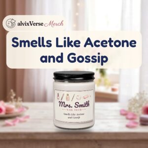 Personalized Nail Tech Candle, Funny Smells Like Acetone and Gossip, Manicurist Nail Artist Gift Soy Candle