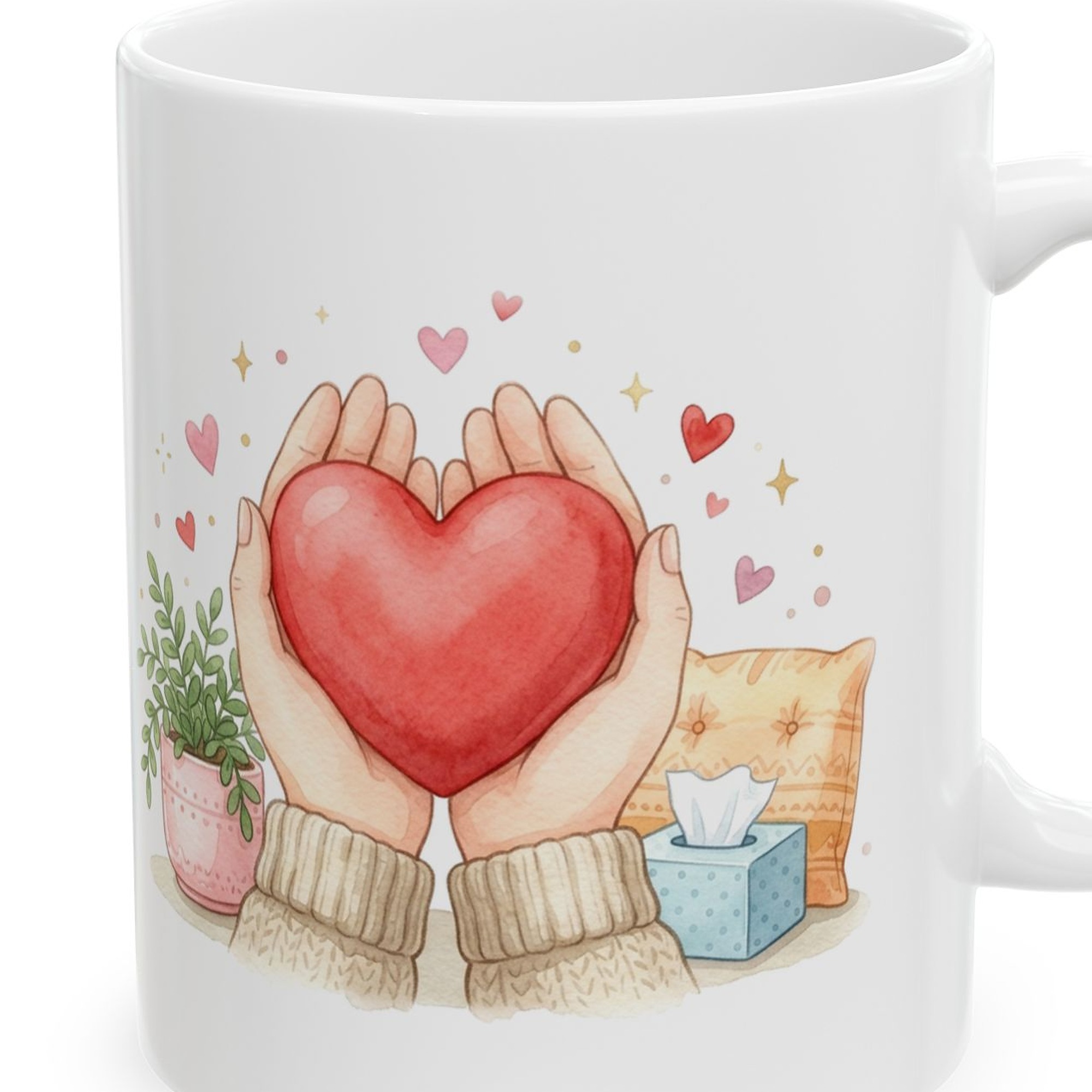 School Counselor Mug Personalized with Name, Funny And How Does That Make You Feel, Heart in Hands Teacher Gift Coffee Cup - Image 4