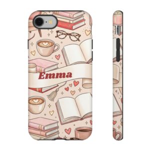 Custom Name Book Lover Phone Case, Cozy Bookish, Tough Cover for iPhone 18 Pro Max, 17, Galaxy S26