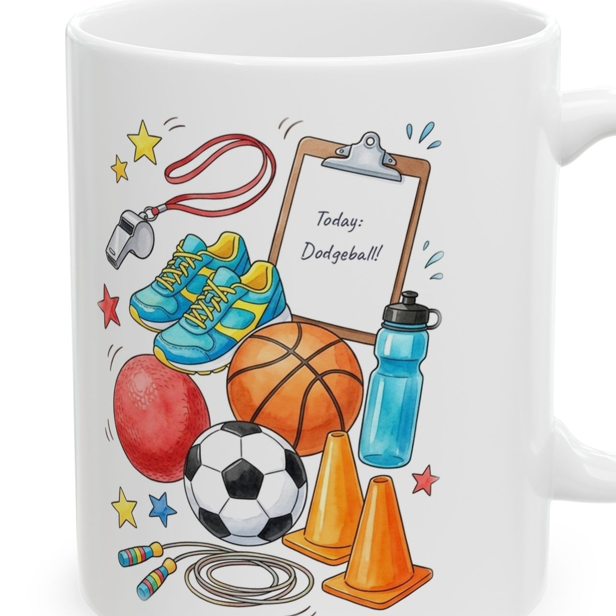 PE Teacher Mug Personalized with Name, Funny Professional Dodgeball Referee, Gym Teacher Coach Gift Coffee Cup - Image 4
