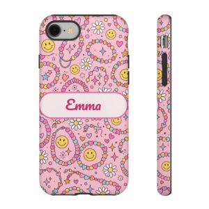 Custom Name Friendship Bracelet Phone Case, Matching BFF, Tough Cover for iPhone 18 Pro Max, 17, Galaxy S26