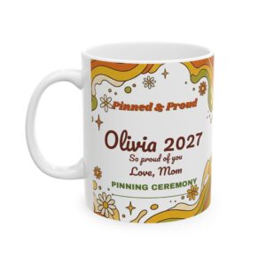 Personalized Nurse Pinning Ceremony Mug, Retro 70s Nursing Graduate Gift, Custom Name and Year Cup for New Nurse