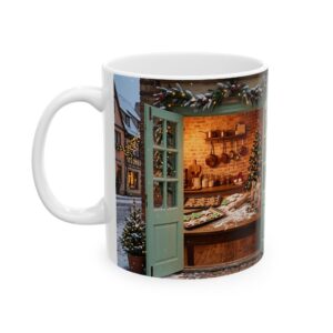 Personalized Christmas Bakery Mug, Grandma's Kitchen Name, Gingerbread Holiday Coffee Cup