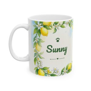 Custom Cat Mug with Your Cat's Name, Orange Tabby Cat Lemon Grove Personalized Coffee Cup