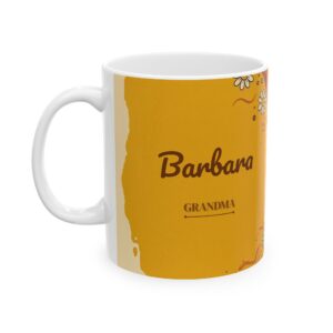 Grandma Mug, Vintage Retro Name Coffee Cup, Groovy Personalized Grandkids Gift