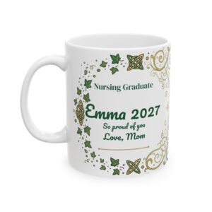 Personalized Nursing Graduate Mug, Celtic Knot Nurse Graduation Gift, Custom Name and Year Coffee Cup for New RN or LPN