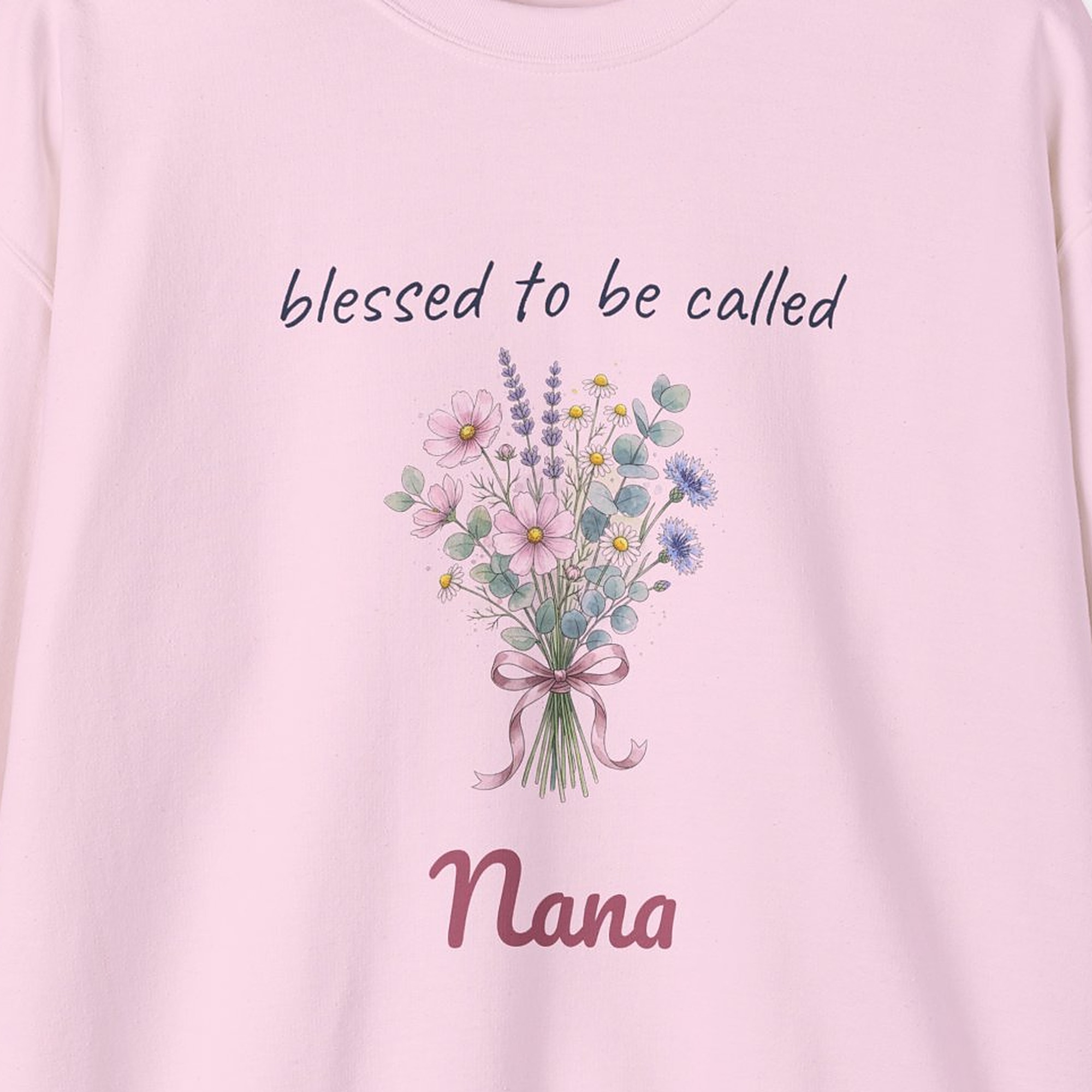 Blessed to Be Called Nana Sweatshirt, Personalized Grandma Name Crewneck, Custom Mimi Gigi Sweatshirt, Wildflower Christmas Gift for Grandma - Image 2