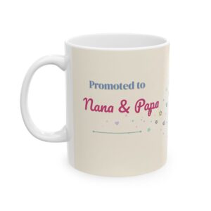 Grandparents Mug Personalized with Names, Pastel Promoted to Grandparents Pregnancy Reveal, 11oz