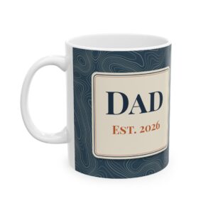 Personalized Topographic Map Dad Mug, Kids Names, Est. Year Gift