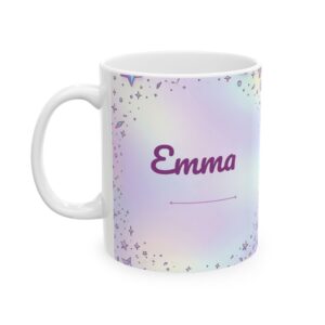 Custom Mug with Your Name, 3D Iridescent Holographic Design