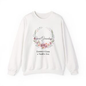 Great Grandma Sweatshirt with Grandkids Names, Personalized Great Grandma Gift, Wildflower Crewneck, Christmas Gift for Great Grandma