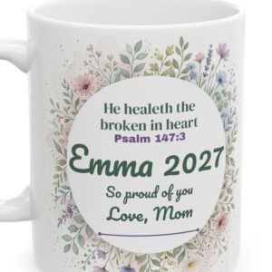 Personalized Nurse Bible Verse Mug, Psalm 147:3, photo 5 of 5