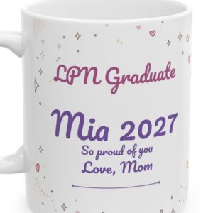 Personalized LPN Graduate Mug, Kawaii Nursing Graduation Gift, photo 5 of 5