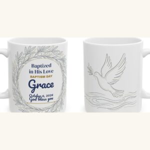 Personalized Baptism Gift Mug for Her, Baptized in His Love, photo 5 of 5