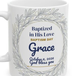 Personalized Baptism Gift Mug for Her, Baptized in His Love, photo 4 of 5