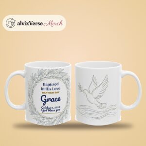 Personalized Baptism Gift Mug for Her, Baptized in His Love, photo 2 of 5